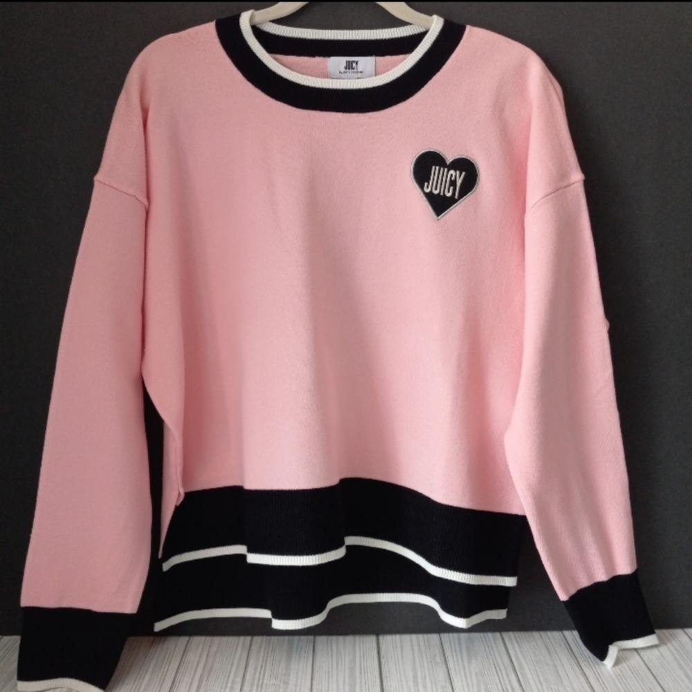 Juicy Couture Colorblock Crew Neck Pullover Sweater